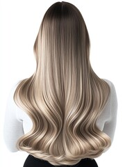 Naklejka premium Silver-white long straight hair style