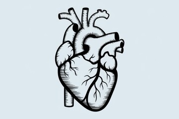 A hand drawn illustration of a human heart.