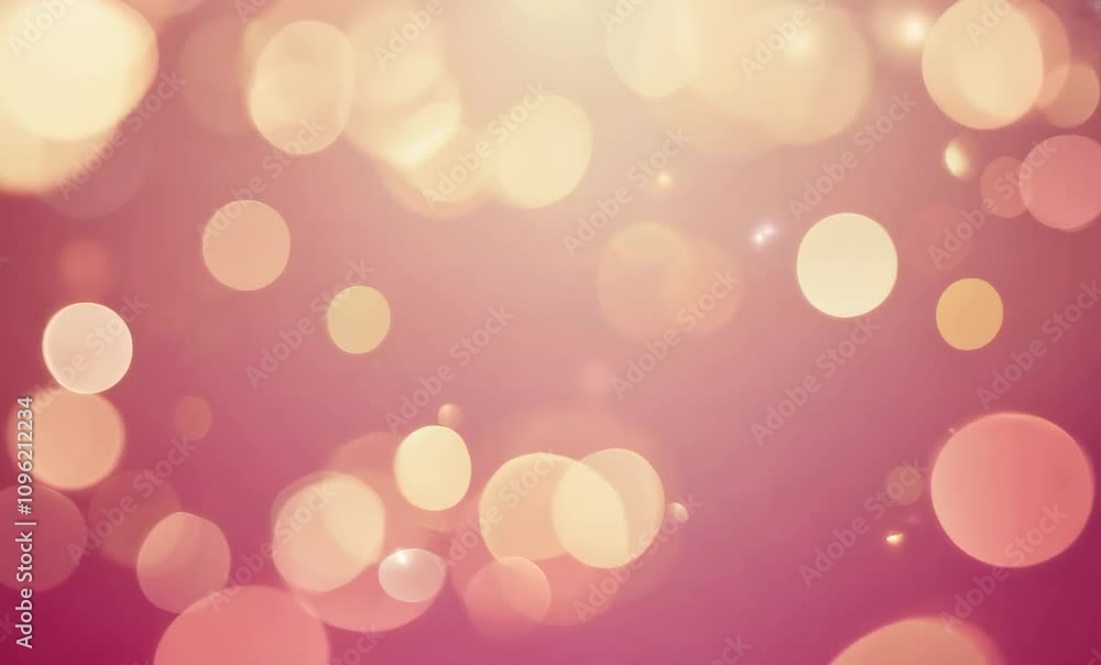 Poster soft dreamy pink bokeh background with glowing circles and magical effect