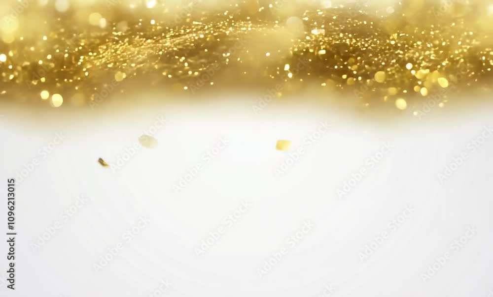 Poster festive golden glitter background with sparkling bokeh and soft white gradient sparkle