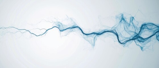 Obraz premium Flowing blue energy wave abstract art digital background calm environment aesthetics