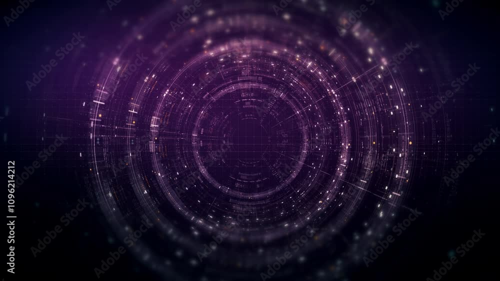 Leinwandbilder Futuristic network simulation blending AI, quantum physics, and deep learning, with a particle matrix analyzing data in a sleek, HUD-style interface