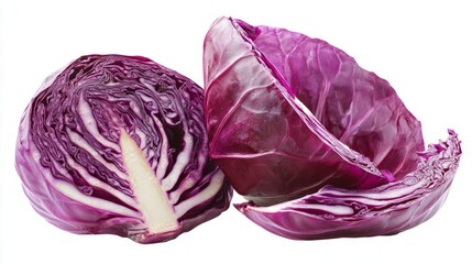 Obraz premium Vibrant Purple Cabbage Slices - Fresh and Healthy