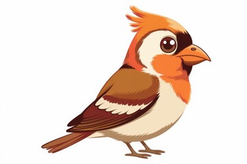 Obraz premium A cartoon illustration of a small orange bird with a white belly.