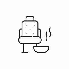 beauty salon spa basin hot water icon sign vector