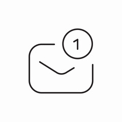 mail one notification icon sign vector