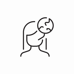 skin cracks face girl icon sign vector