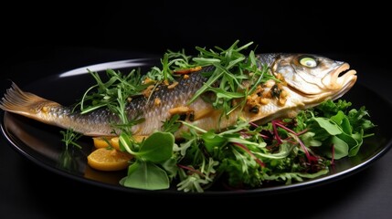 Baked Fish with Greens and Lemon