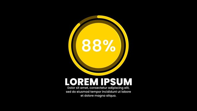 Infographic Animated Filled Circle With Percentage & Text
