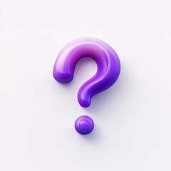Question mark 3D icon on white background. Realistic 3d purple question mark vector illustration. Business icon, symbol for business. businessman icon. Vector illustration