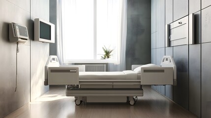 Hospital intensive care unit with medical staff monitoring critical patient, life support systems in action, and compassionate care in a high-stakes environment. 