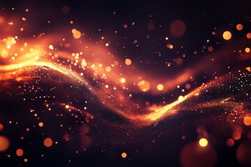 An abstract representation of flowing particles and light, evoking a sense of movement.