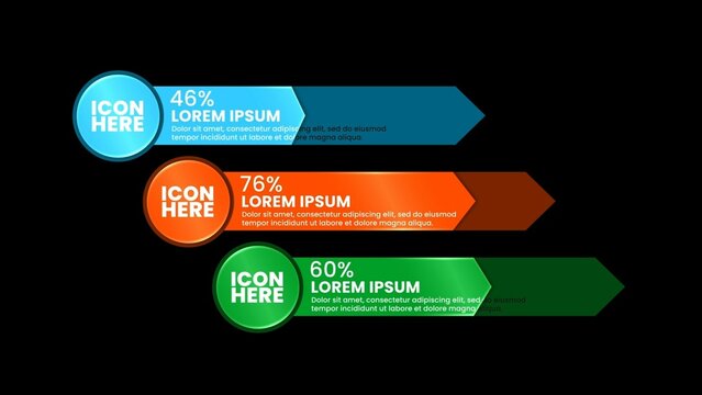 Infographic Animated 3 Values Chart Graph
