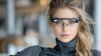 Commuter using smart glasses for navigation and health tracking while biking through a city, showcasing multitasking capabilities, Ultra-Realistic, Photo Realistic, highly detailed, 