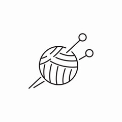 knitting ball icon sign vector