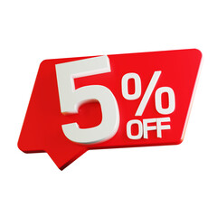 5 Percent off 3d Sign on White Special Offer 5 Discount Tag flash Sale Up to Hundred Percent Off