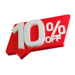 10 Percent off 3d Sign on White Special Offer 10 Discount Tag flash Sale Up to Hundred Percent Off