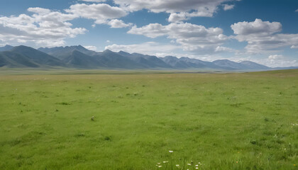 Obraz premium Misty Mountain PeaksHigh mountains covered with a soft layer of morning mist dFocus on green and blue tones to create a tranquil atmosphere