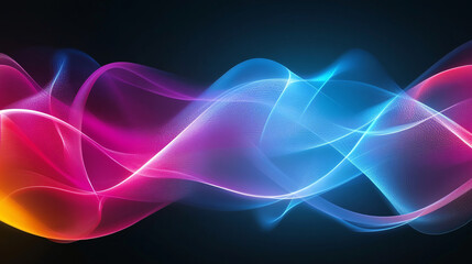 Naklejka premium Vibrant Abstract Neon Lights: Dynamic Patterns on a Black Background for a Modern Aesthetic Experience