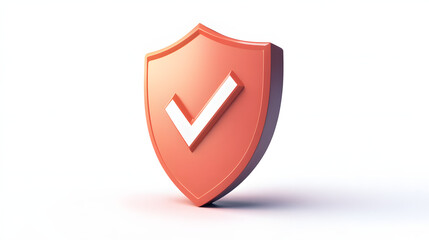 
cartoon 3d Icon safety shield check mark perspective . . 3d vector illustration. white background