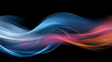 Fototapeta premium Vibrant Abstract Neon Lights: Dynamic Patterns on a Black Background for a Modern Aesthetic Experience
