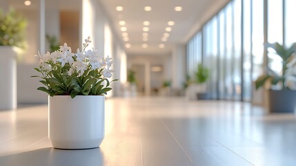 Indoor plant display modern office space decor bright environment close-up aesthetic appeal
