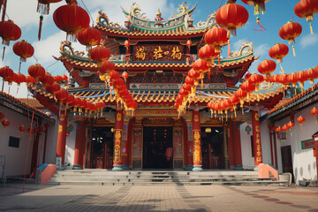 Obraz premium Beautiful holiday composition for celebrate chinese festival of lanterns