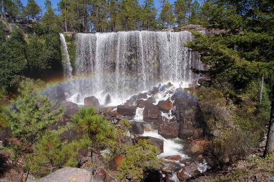 Waterfall in the Mexiquillo Stone Forest, Durango, Mexico