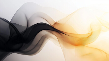 Naklejka premium Abstract blur, golden and black gradient, minimalist, simple shapes, negative space, white background