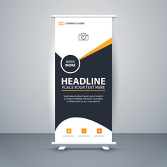 Retractable x stand banner pull popup banner template with a distinctive design for a stylish corporate business roll-up banner signs standee