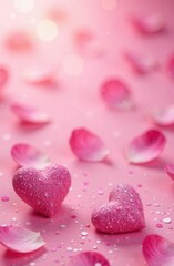 Obraz premium pink heart shaped candies