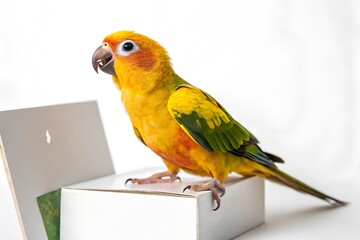 parrot on white background