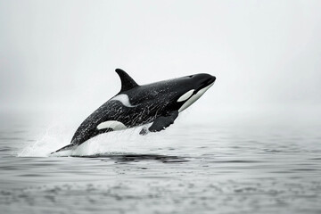 Fototapeta premium Fantastically beautiful majestic huge whale in deep ocean