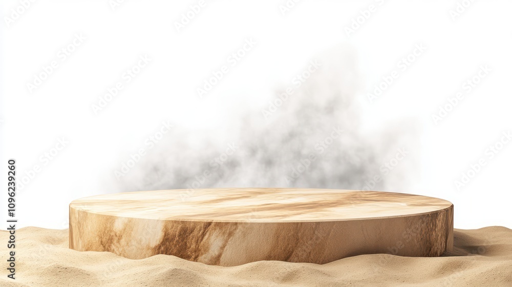 Leinwandbilder Artistic wooden display platform studio setting digital rendering minimalist style