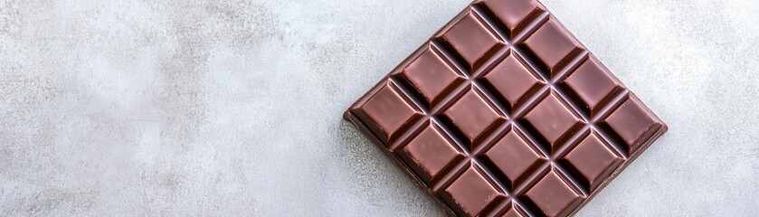 Obraz premium A square-cut chocolate bar with perfect grid lines, minimalist precision and symmetry