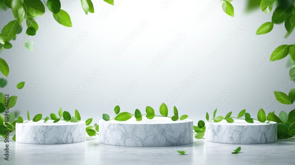 Poster natural greenery display studio setting visual content minimalist design fresh concept