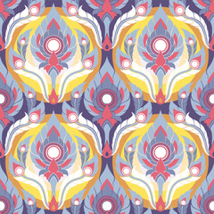 Vibrant Thai Traditional Art in Seamless Pattern perfect for enhancing packaging  book covers or interior designs