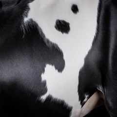 black and white cow hide texture front shoulder close up
