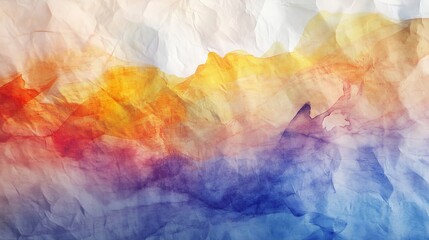 Fototapeta premium A symphony of rich and expressive watercolor strokes that dance across the canvas in a riot of color and texture, transforming the wrinkled paper surface into a captivating work of art.