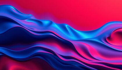 Naklejka premium Crimson and Sapphire Waves in Abstract Cosmic Background for Widescreen Wallpapers