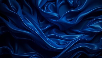 Obraz premium Velvet shadows tapestry in deep navy blue with iridescent silver threads for widescreen backgrounds