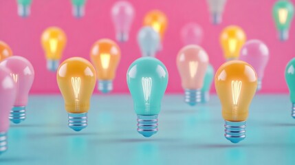 Creative light bulb ideas for home decor indoor space digital art vibrant colors