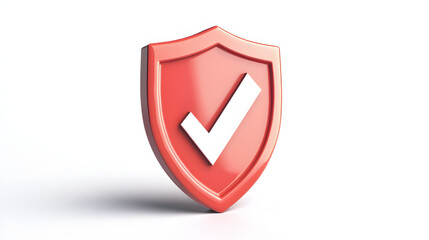 
cartoon 3d Icon safety shield check mark perspective . . 3d vector illustration. white background