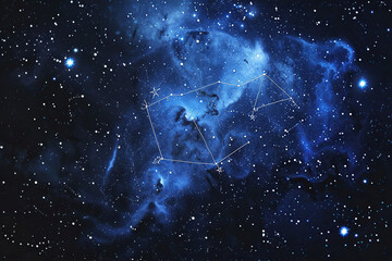 Fototapeta premium Astrological composition with empty starry sky for zodiac sign symbol