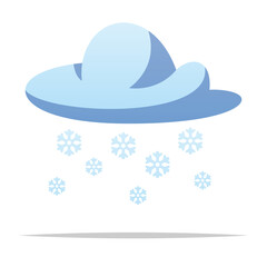 Cartoon snow cloud vector isolated illustration