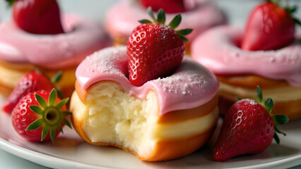 Decadent Strawberry Cheesecake Donuts