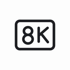 video quality 8k icon sign vector