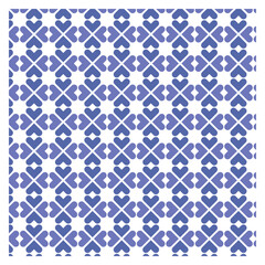 Blue and White Symmetric Tile Pattern