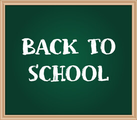 back to school concept. school green board background. traces of chalk. texture for your text. vector chalkboard