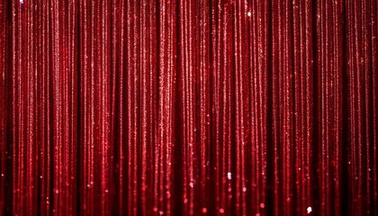 abstract background of a blurred red party glitter curtain